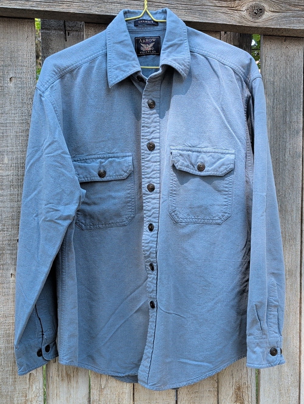 Vintage Arrow men's Casual Button-Down Shirt Blue Chamois Workwear